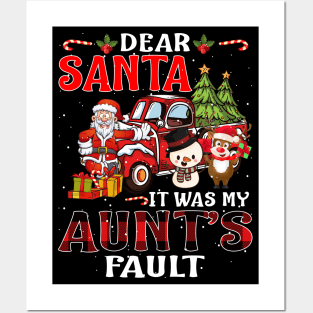 Dear Santa It Was My Aunt Fault Christmas Funny Chirtmas Gift Posters and Art